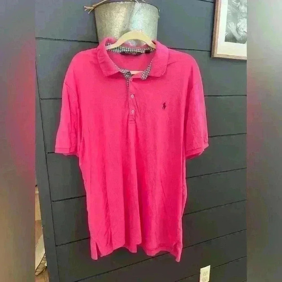 RALPH LAUREN GOLF Polo Shirt - Xxl - Pro Fit - Pink Green Gingham - Picture 1 of 5